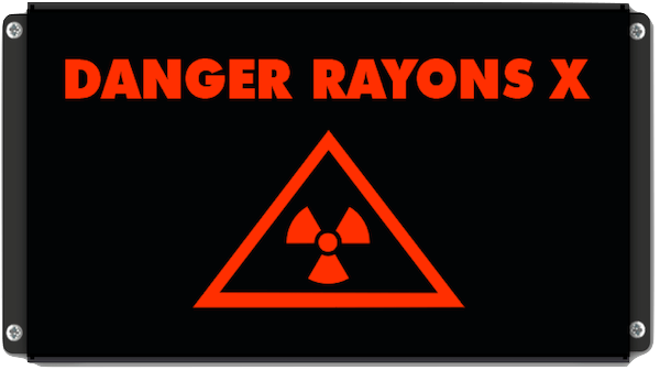 Signalisation lumineuse Danger rayon X avec pictogramme radiation