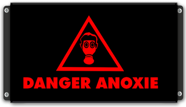 Signalisation lumineuse Danger Anoxie avec pictogramme masque a gaz 