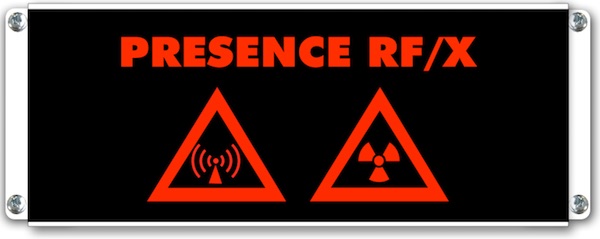 Signalisation lumineuse Presence RF/X avec pictogramme radiofrequence et radiations