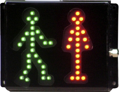 Signalisation lumineuse pictogramme silhouette pieton rouge verte