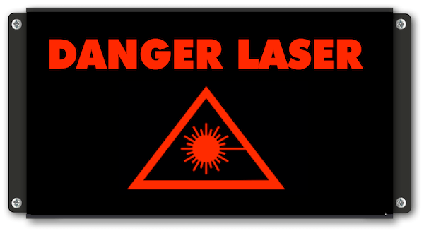 Panneau lumineux danger laser extra plat 21mm avec pictogramme rétroéclairé